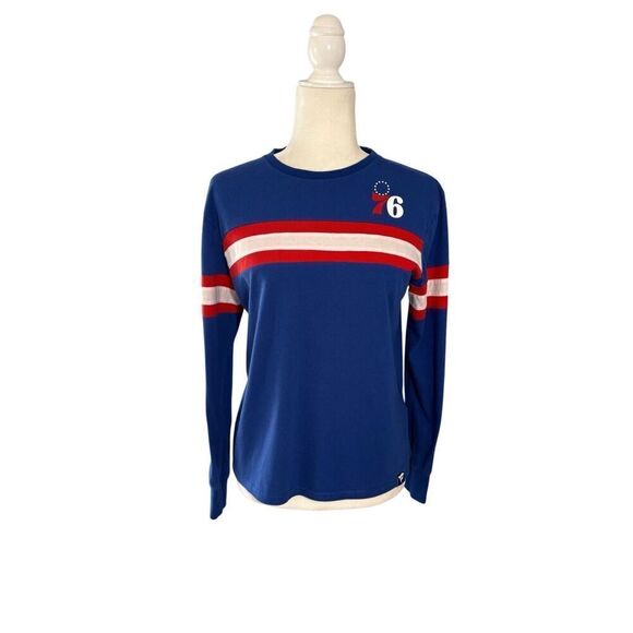 Fanatics Tops - Fanatics Philadelphia 76ers royal blue long sleeve T with chest stripe - S